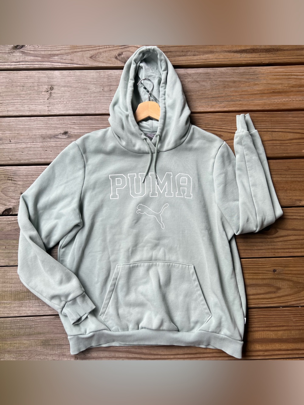 Puma Essentials Logo Lab Sage Green Hoodie Extra Large